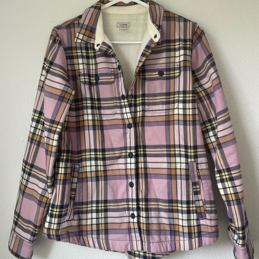 L.L. Bean Plaid Jacket - Pink and Cream
